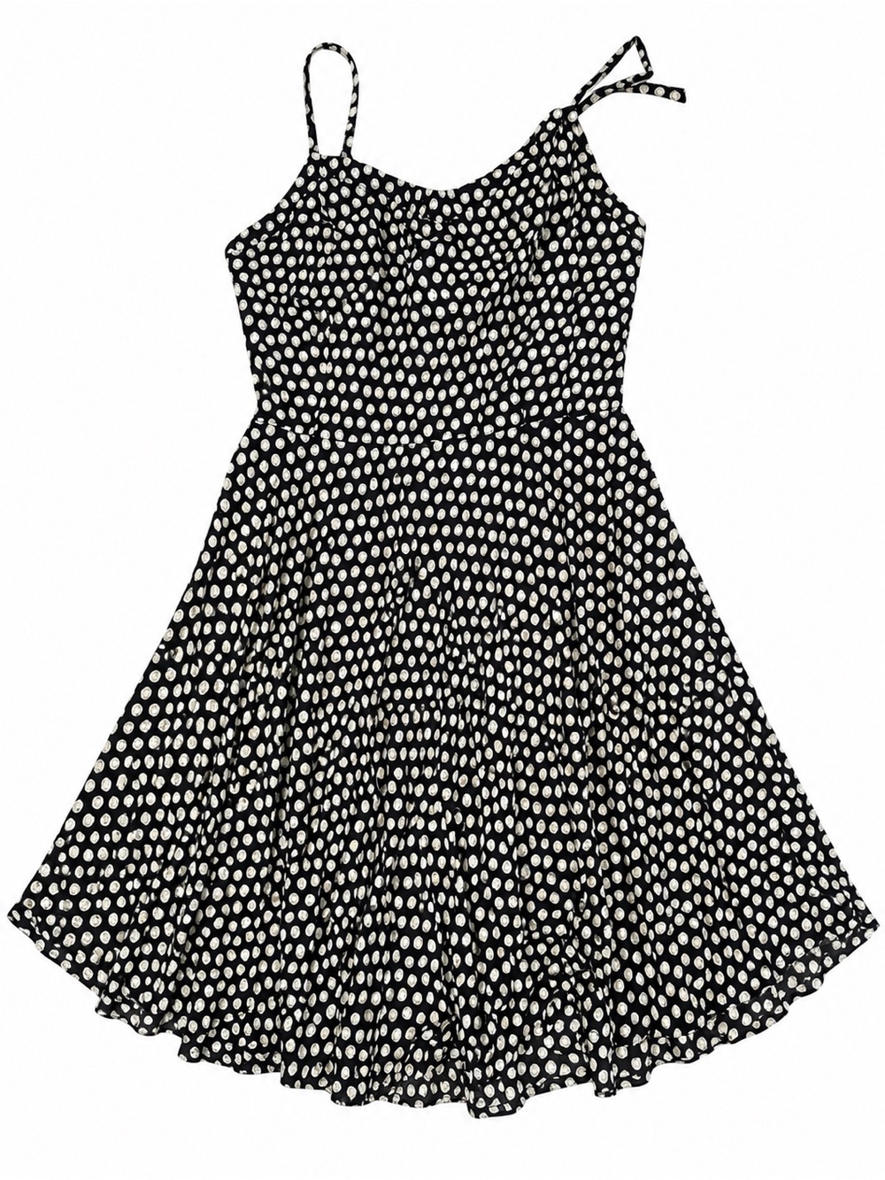 Old Navy Black and White Polka Dot Spaghetti Strap Dress